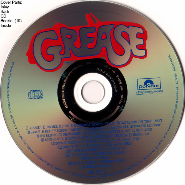 Various : Grease (The Original Soundtrack From The Motion Picture) (CD, Album, Enh, RE)