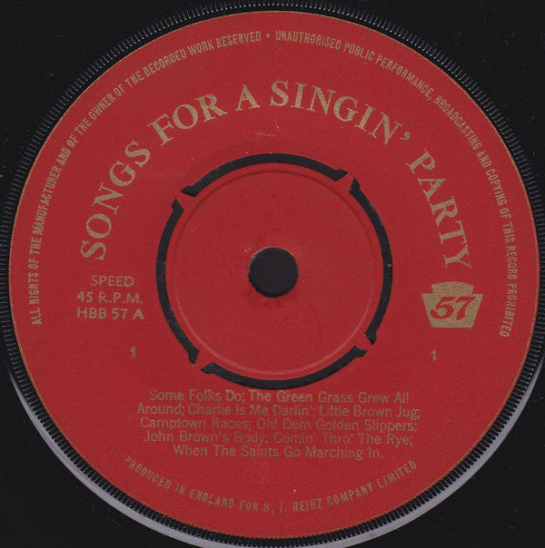 Jack Jackson : Songs For A Singin' Party (7")