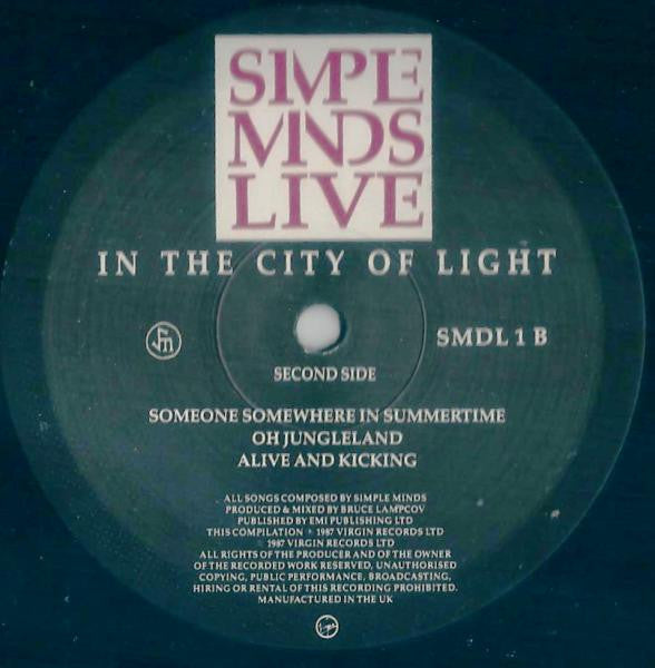 Simple Minds : Live In The City Of Light (2xLP, Album)