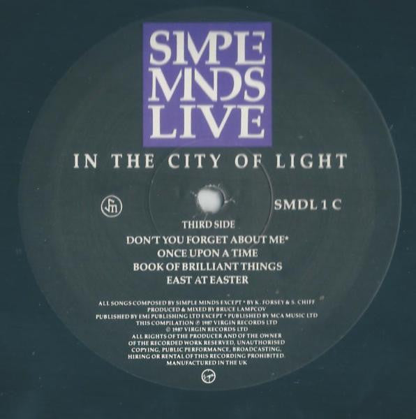 Simple Minds : Live In The City Of Light (2xLP, Album)