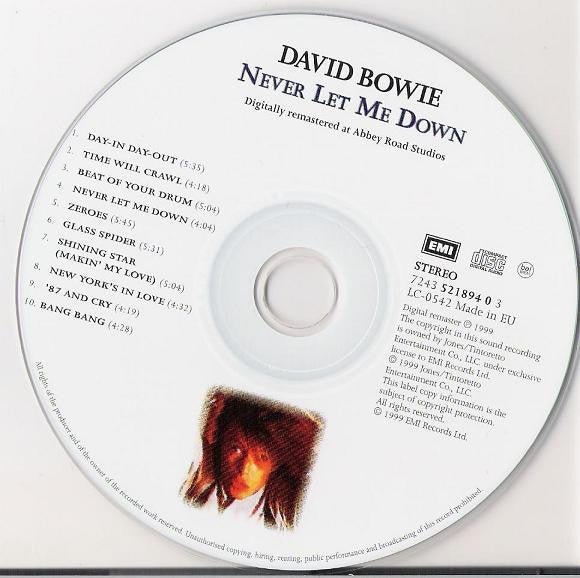 David Bowie : Never Let Me Down (CD, Album, Enh, RE, RM)