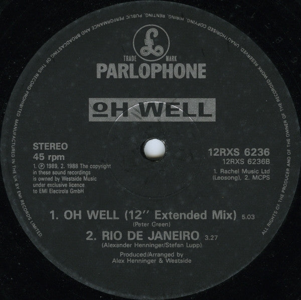 Oh Well : Oh Well (12")