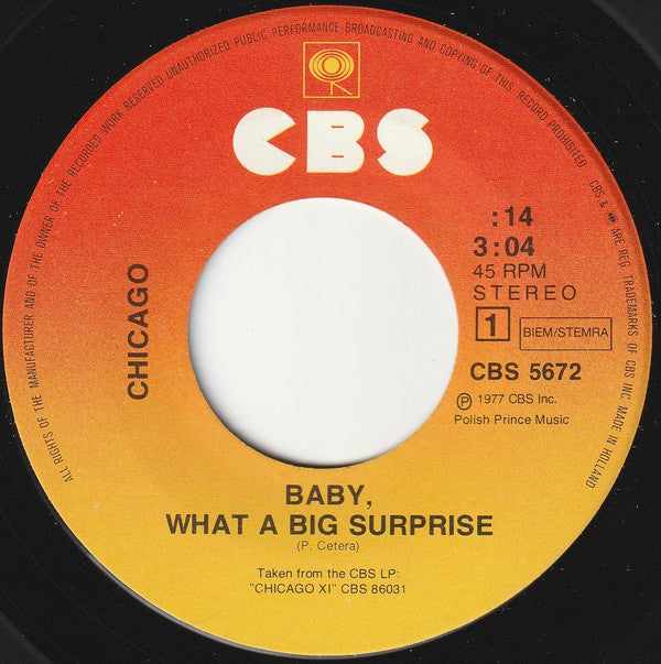 Chicago (2) : Baby, What A Big Surprise  (7", Single)