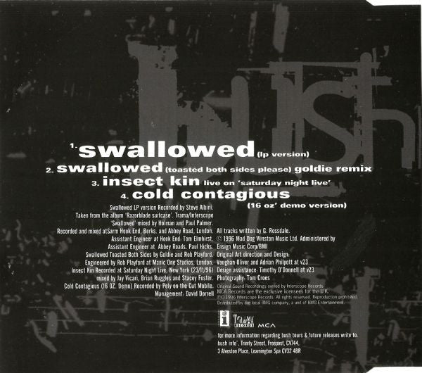 Bush : Swallowed (CD, Single, CD2)