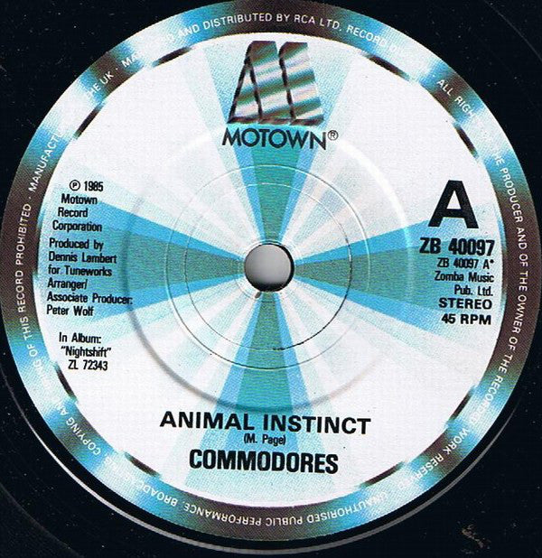 Commodores : Animal Instinct (7", Single)