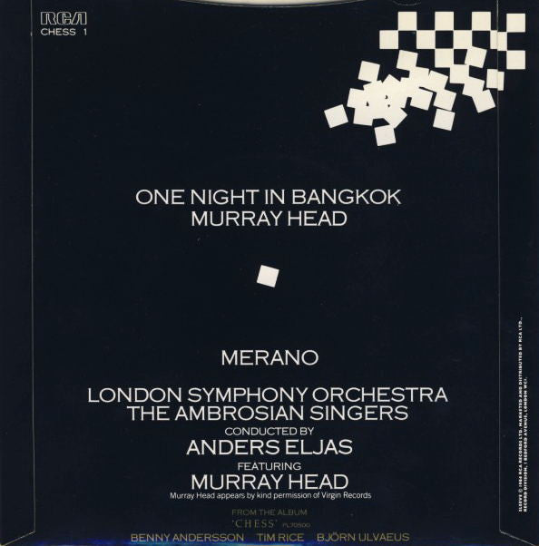 Murray Head : One Night In Bangkok (7", Single, Tap)