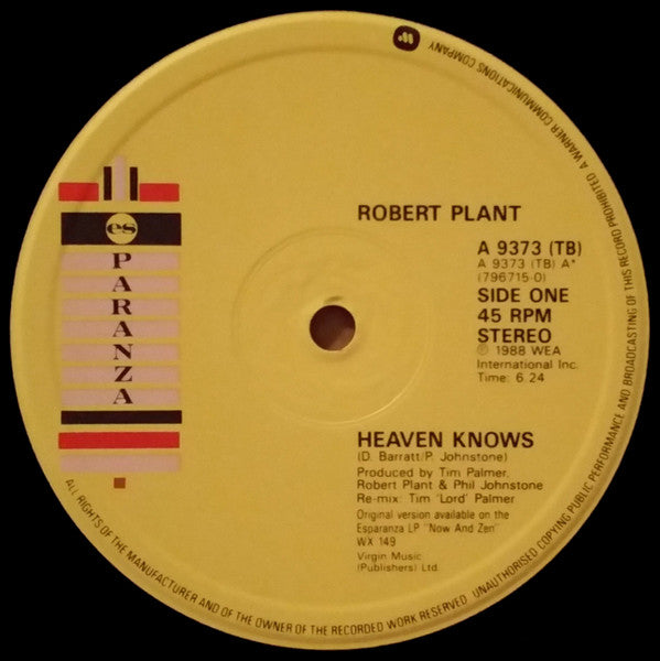Robert Plant : Heaven Knows (12", Ltd + Box)