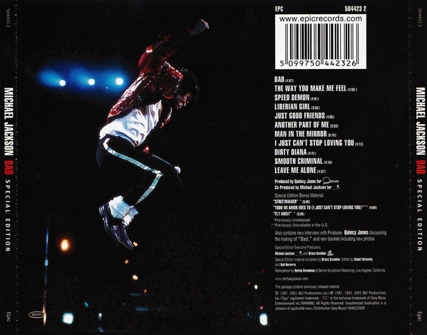 Michael Jackson : Bad (CD, Album, RE, RM, S/Edition)