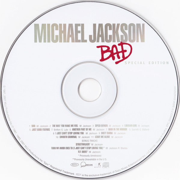 Michael Jackson : Bad (CD, Album, RE, RM, S/Edition)