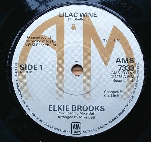 Elkie Brooks : Lilac Wine (7", Single, Mel)