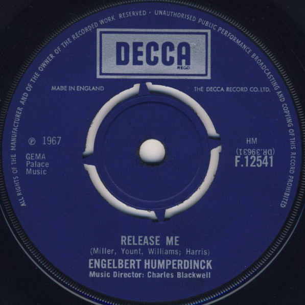 Engelbert Humperdinck : Release Me (7", Single)