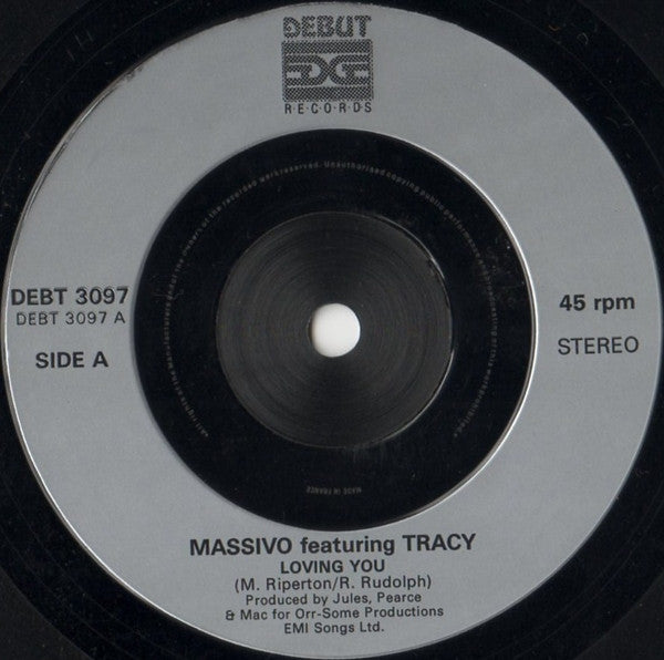 Massivo Featuring Tracy Ackerman : Loving You (7", Single, Sil)