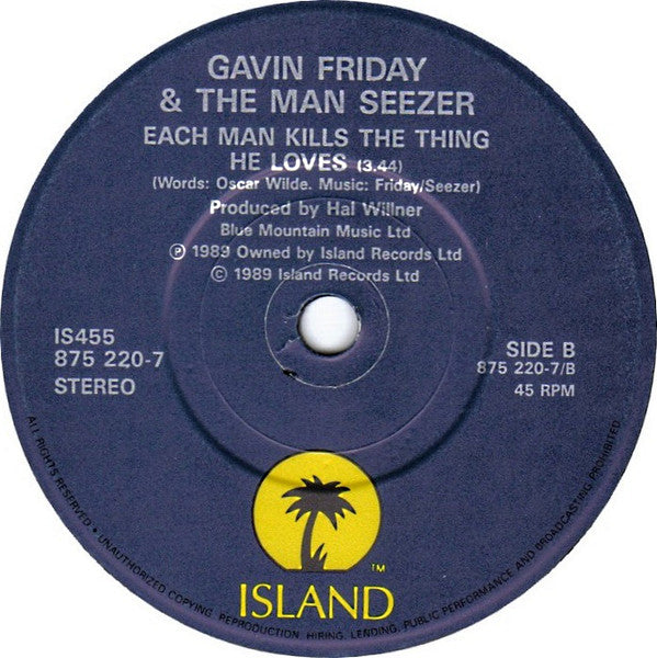 Gavin Friday & Maurice Seezer : Man Of Misfortune (7", Single)