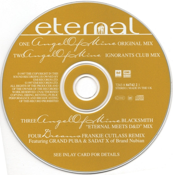 Eternal (2) : Angel Of Mine (CD, Single)