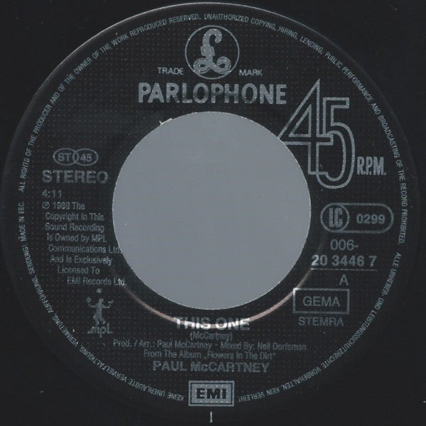 Paul McCartney : This One (7", Single)