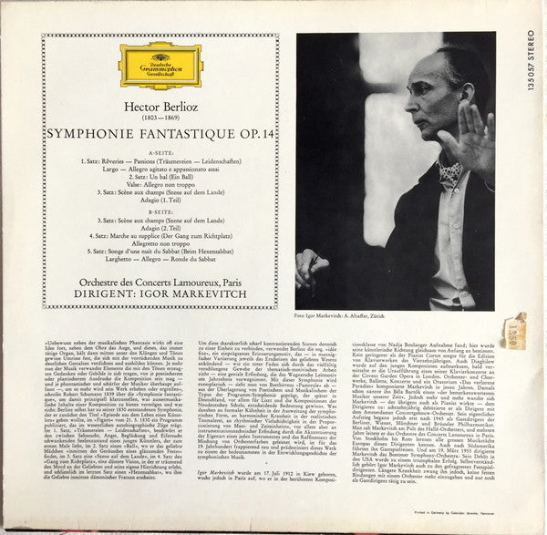 Hector Berlioz, Orchestre Des Concerts Lamoureux, Paris*, Igor Markevitch : Symphonie Fantastique (LP, Album, RE)