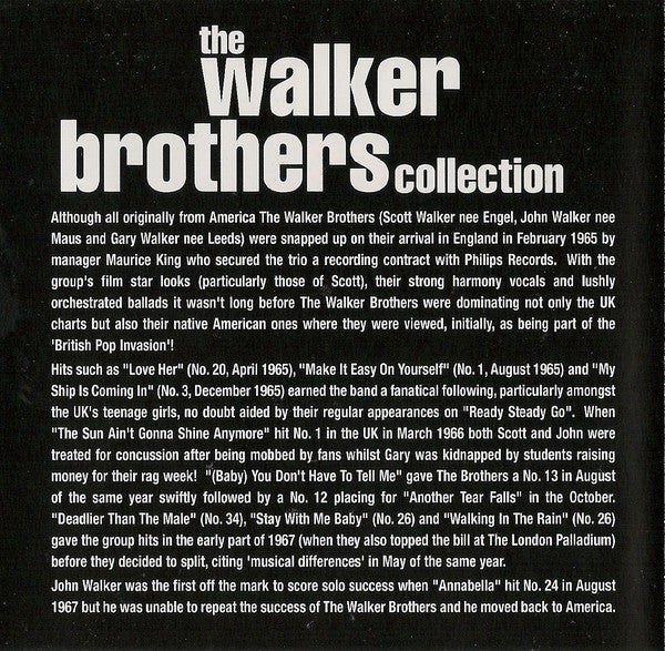 The Walker Brothers Featuring John Walker (3) And Scott Walker : The Walker Brothers Collection (CD, Comp, RE)