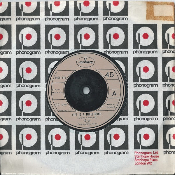 10cc : Life Is A Minestrone (7", Single, Bei)