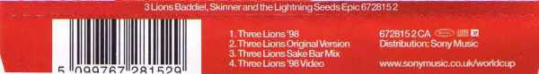 Baddiel & Skinner And Lightning Seeds : 3 Lions (CD, Single, Enh)