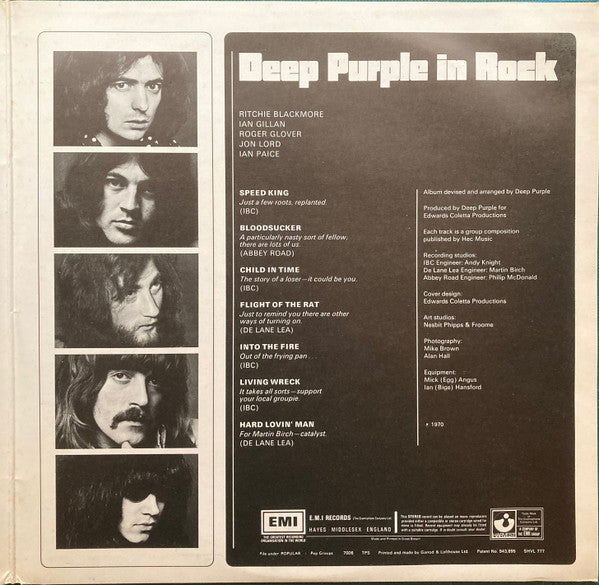 Deep Purple : Deep Purple In Rock (LP, Album, Gat)