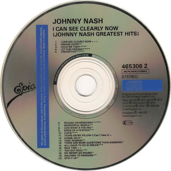Johnny Nash : I Can See Clearly Now: Johnny Nash's Greatest Hits (CD, Comp)