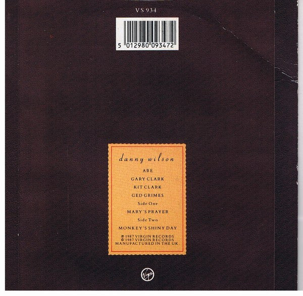 Danny Wilson (2) : Mary's Prayer (7", Single, Yel)