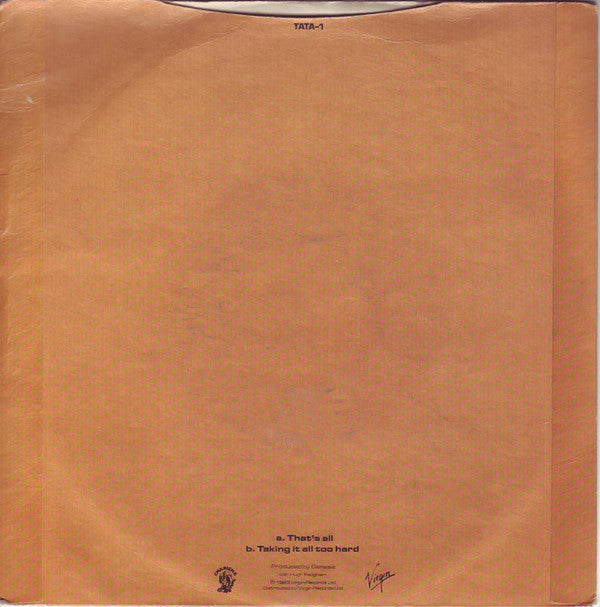 Genesis : That's All (7", Single, Pap)