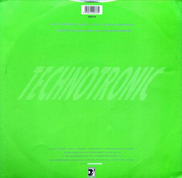 Technotronic Featuring Ya Kid K : Get Up (Before The Night Is Over) / Pump Up The Jam - The Wing Command Remixes (12")