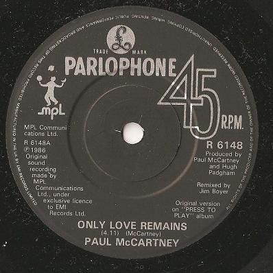 Paul McCartney : Only Love Remains (7", Single)