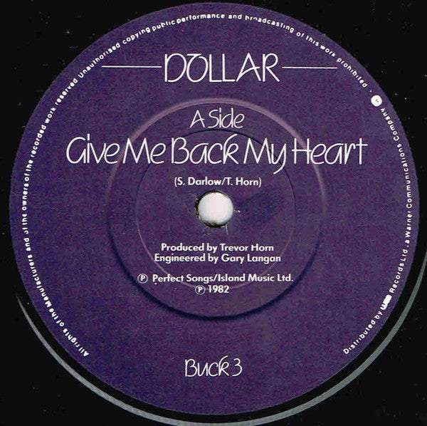 Dollar : Give Me Back My Heart (7", Single, Str)