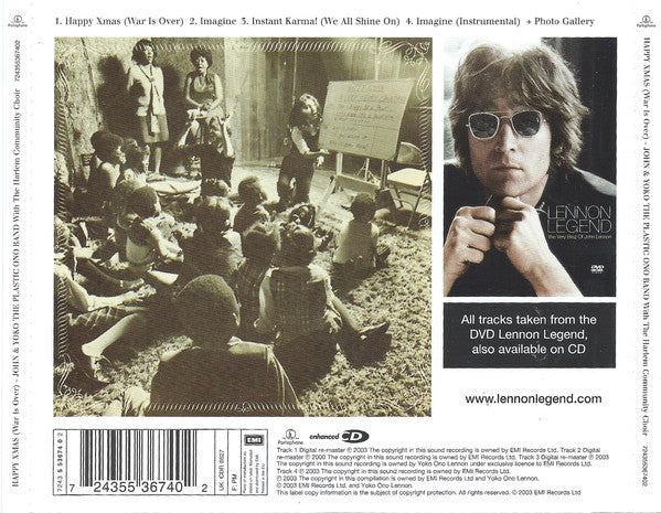 John Lennon & Yoko Ono And The Plastic Ono Band With The Harlem Community Choir : Happy Xmas (War Is Over) (CD, Enh, RM)