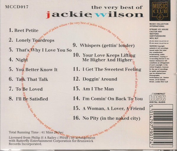 Jackie Wilson : The Very Best Of Jackie Wilson (CD, Album, Comp)