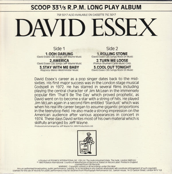 David Essex : David Essex (7", Album, Comp)