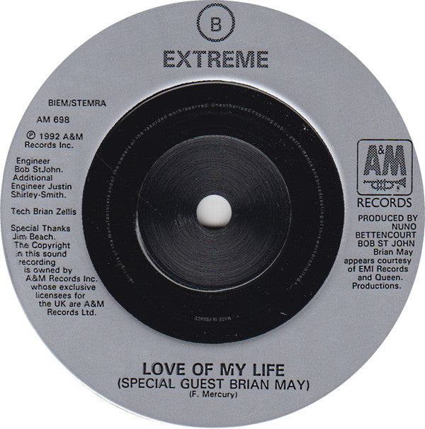 Extreme (2) : Song For Love (7", Single)