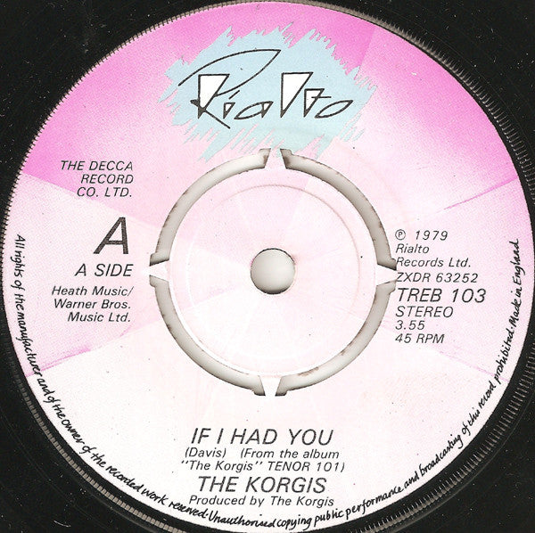 The Korgis : If I Had You (7", Single, RE)