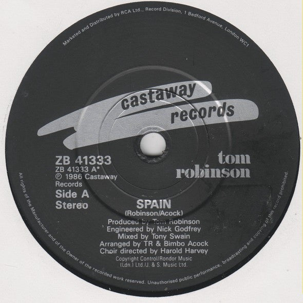 Tom Robinson : Spain (7", Single)