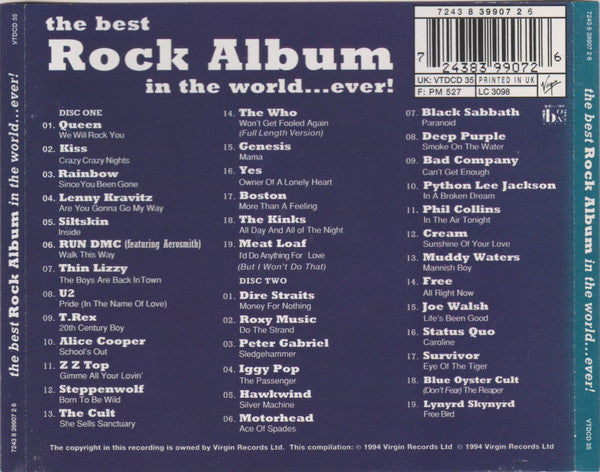Various : The Best Rock Album In The World... Ever (2xCD, Comp)