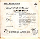 Piaf* : Non, Je Ne Regrette Rien... (7", EP, RE, Kno)