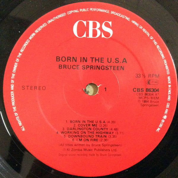 Bruce Springsteen : Born In The U.S.A. (LP, Album, Red)