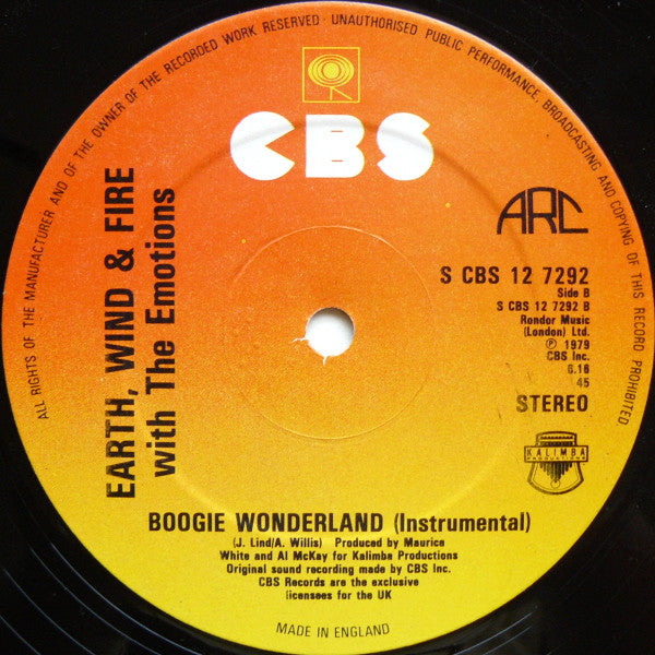 Earth, Wind & Fire With The Emotions : Boogie Wonderland (12", Single)