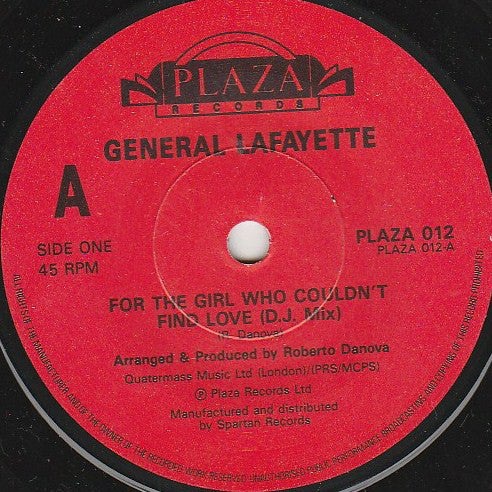 General Lafayette : For The Girl Who Couldn't Find Love (7")