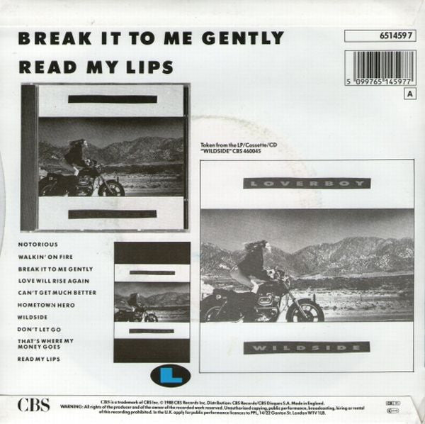 Loverboy : Break It To Me Gently (7", Single)
