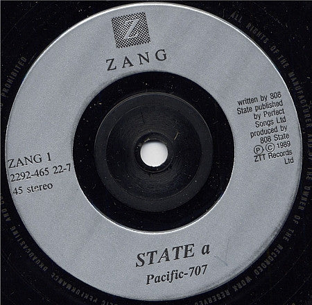 808 State : Pacific (7", Single, Inj)