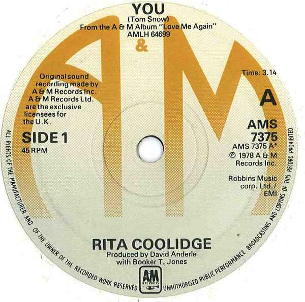 Rita Coolidge : You / Only You Know And I Know (7", Single)