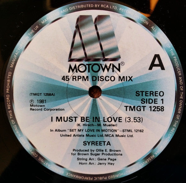 Syreeta : I Must Be In Love (12", Single)