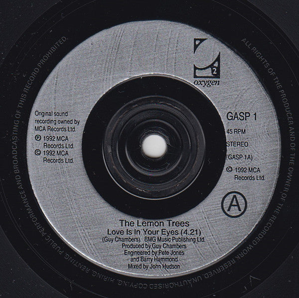 The Lemon Trees : Love Is In Your Eyes (7", Single)