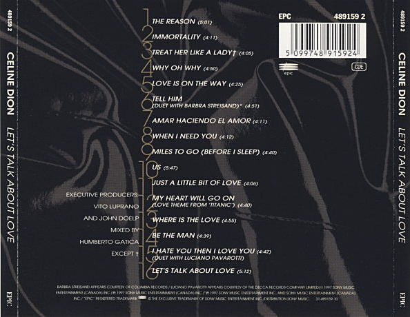 Céline Dion : Let's Talk About Love (CD, Album)