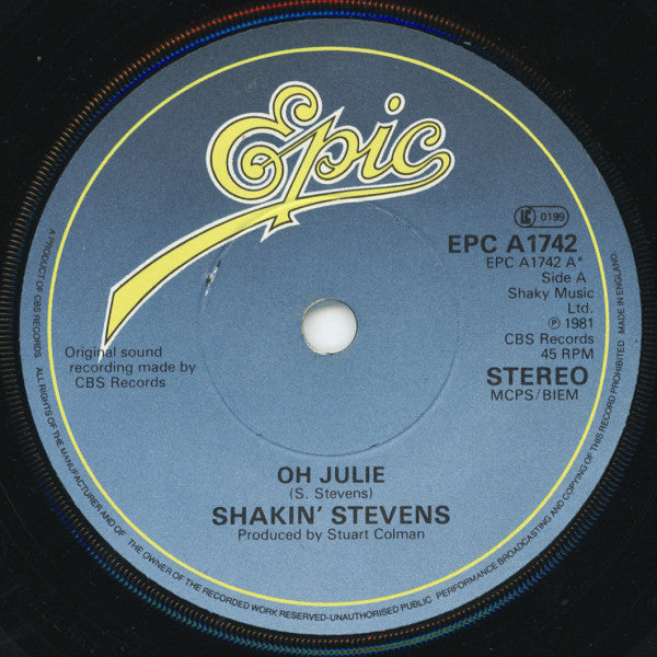 Shakin' Stevens : Oh Julie (7", Single, Pap)