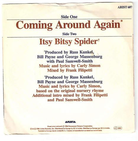 Carly Simon : Coming Around Again (Theme From Heartburn) (7", Single, Pap)