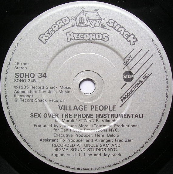 Village People : Sex Over The Phone (7", Single)